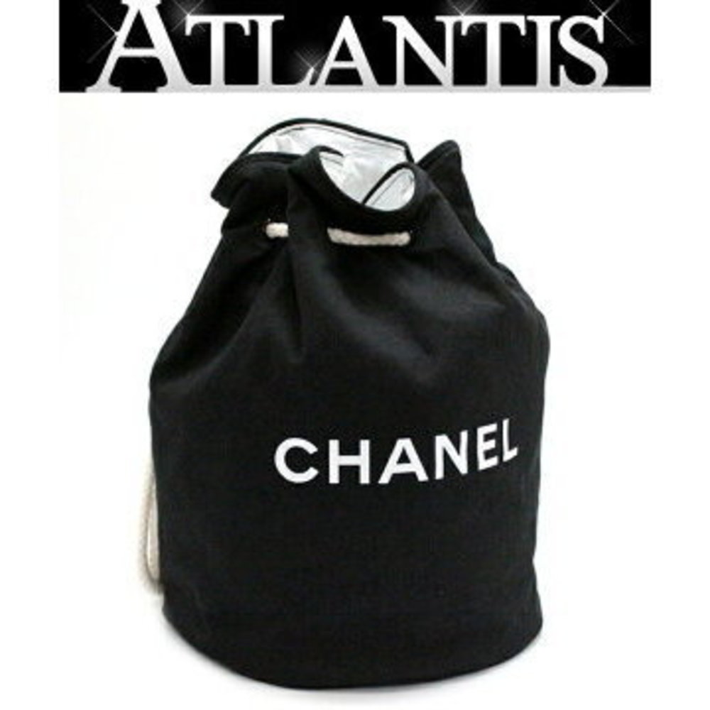 Chanel Drawstring Pool Bag Canvas Black White - image 1